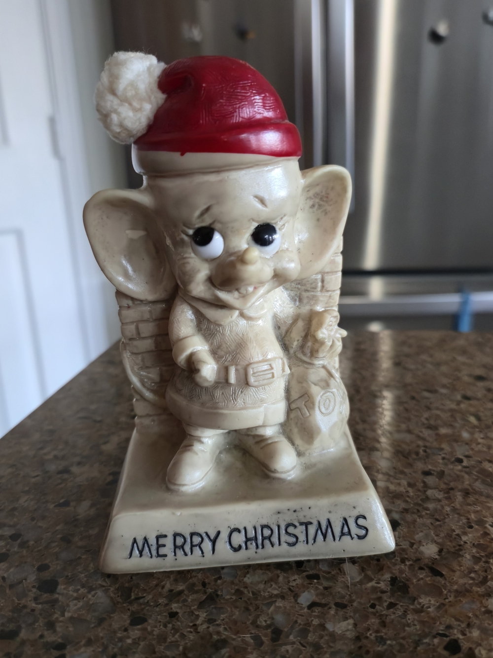 Vintage 1969 Russ Berrie Christmas Mouse Figurine Retro Holiday Decor